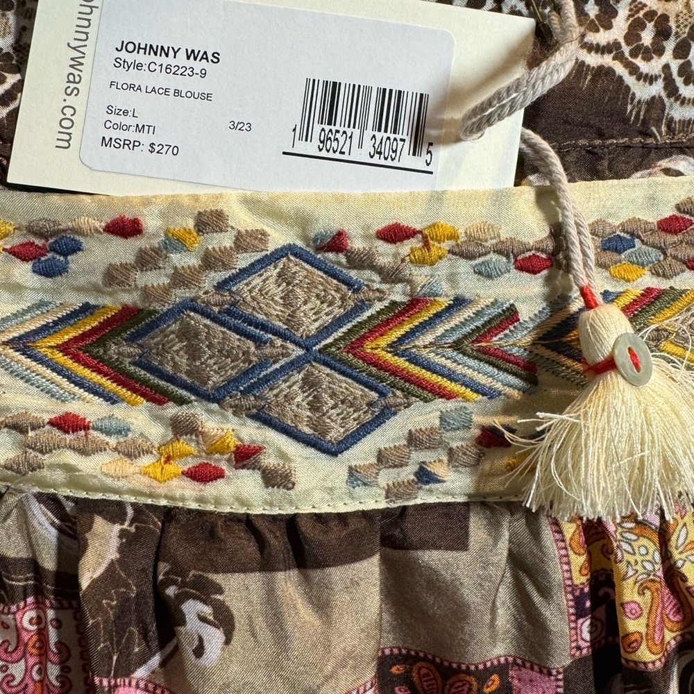 NWT - Johnny Was silk/embroidered Flora - Picture 7 of 16